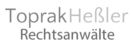 Logo der Kanzlei ToprakHeßler der Rechtsanwälte Sami Toprak und Stefan Heßler in grauer Schrift